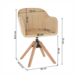 Otočné křeslo DALI - béžová/buk  Místnosti MH254493W