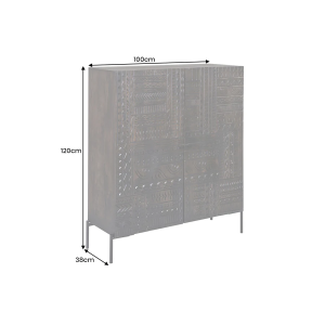 Vysoká komoda TRITERA z masivného mangového dřeva  Místnosti MH45996