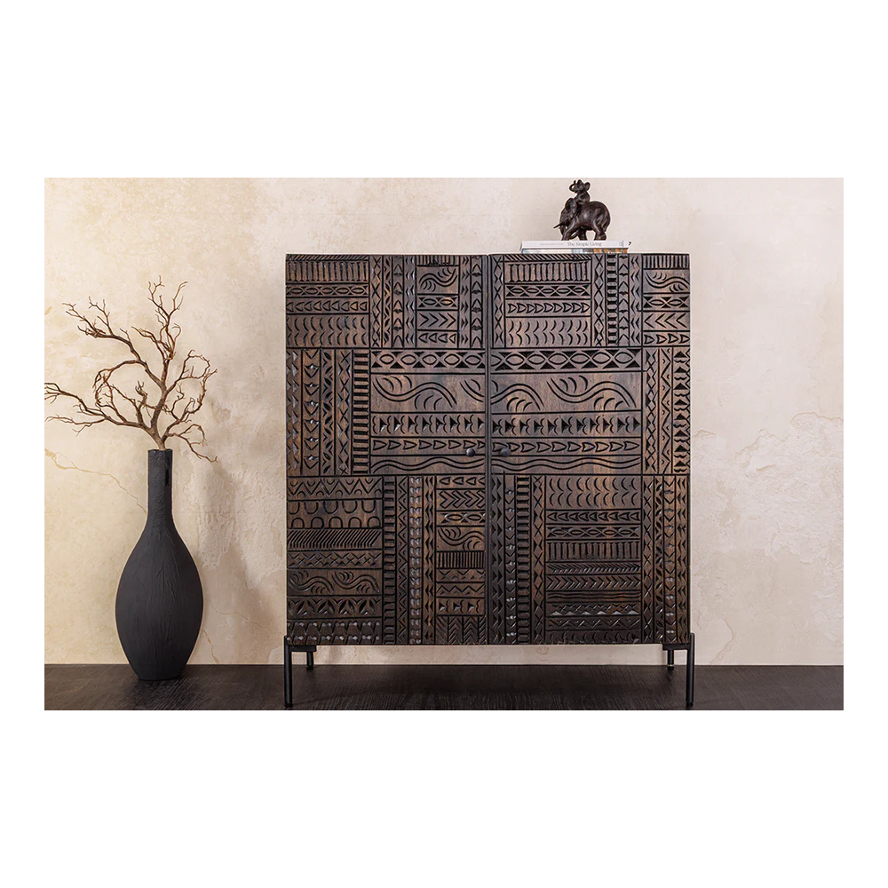 Vysoká komoda TRITERA z masivného mangového dřeva  Místnosti MH45996