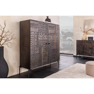 Vysoká komoda TRITERA z masivného mangového dřeva  Místnosti MH45996