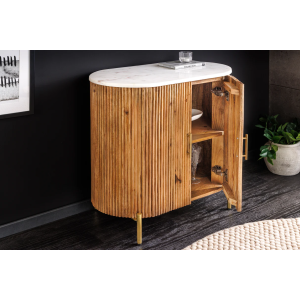 Vysoká komoda TRESSA z masivního mangového dřeva/mramoru  Obývací pokoj 45754