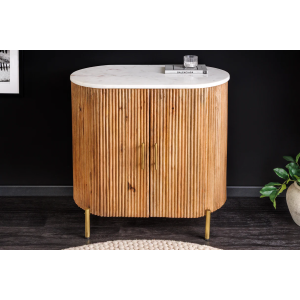 Vysoká komoda TRESSA z masivního mangového dřeva/mramoru  Obývací pokoj 45754