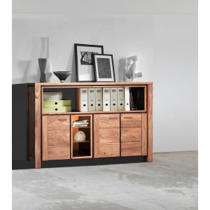 Široká komoda BANDUNG masiv sheesham 180/120/40 cm vč. LED - VÝPRODEJ  Pracovní a psací stoly BAN-9190