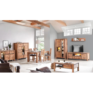 Široká komoda BANDUNG masiv sheesham 180/120/40 cm vč. LED - VÝPRODEJ  Pracovní a psací stoly BAN-9190