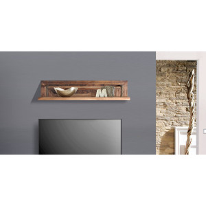 Nástěnná police BREAD - přírodní akácie/staré dřevo VÝPRODEJ Bread Knihovny a police BRE-5853