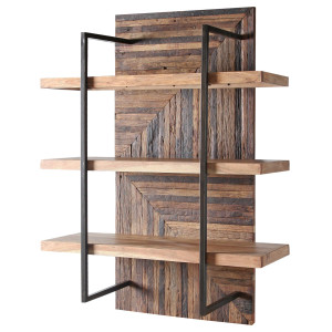 Nástěnný regál BREAD - přírodní akácie/staré dřevo Bread Knihovny a police BRE-5855