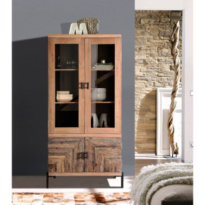 Vitrína BREAD - přírodní akácie/staré dřevo VÝPRODEJ Bread Vitríny BRE-5860