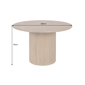 Kulatý jídelní stůl TRESSA 120 CM - masiv mango  Místnosti 45994