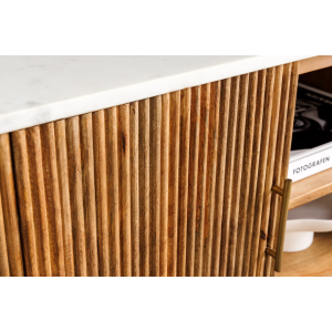 Televizní stolek TRESSA 140 CM - mramor/masiv mango  Místnosti 45756