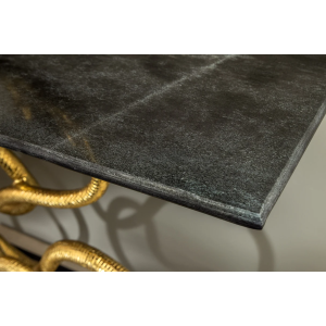 Konzola WILDLIFE SNAKE 115cm zlatý rám s černou mramorovou základnou  Místnosti 45030