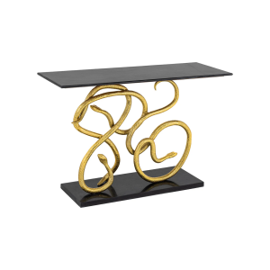 Konzola WILDLIFE SNAKE 115cm zlatý rám s černou mramorovou základnou  Místnosti 45030