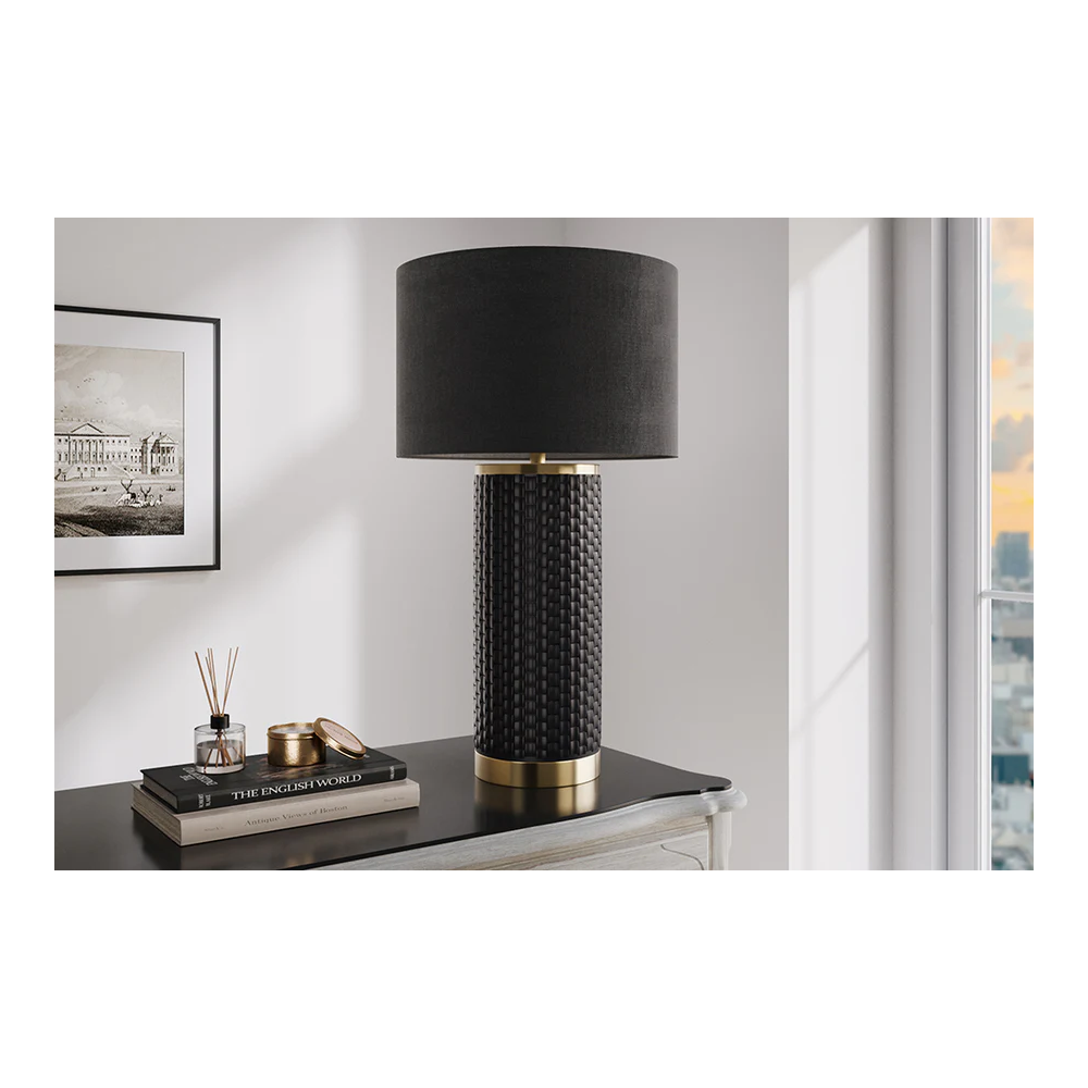 Stolní lampa ELEGANCIA 70 CM černá/černá keramika  Nábytek 46010-1-S