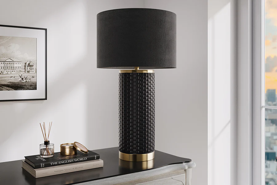 Stolní lampa ELEGANCIA 70 CM černá/černá keramika  Nábytek 46010-1-S